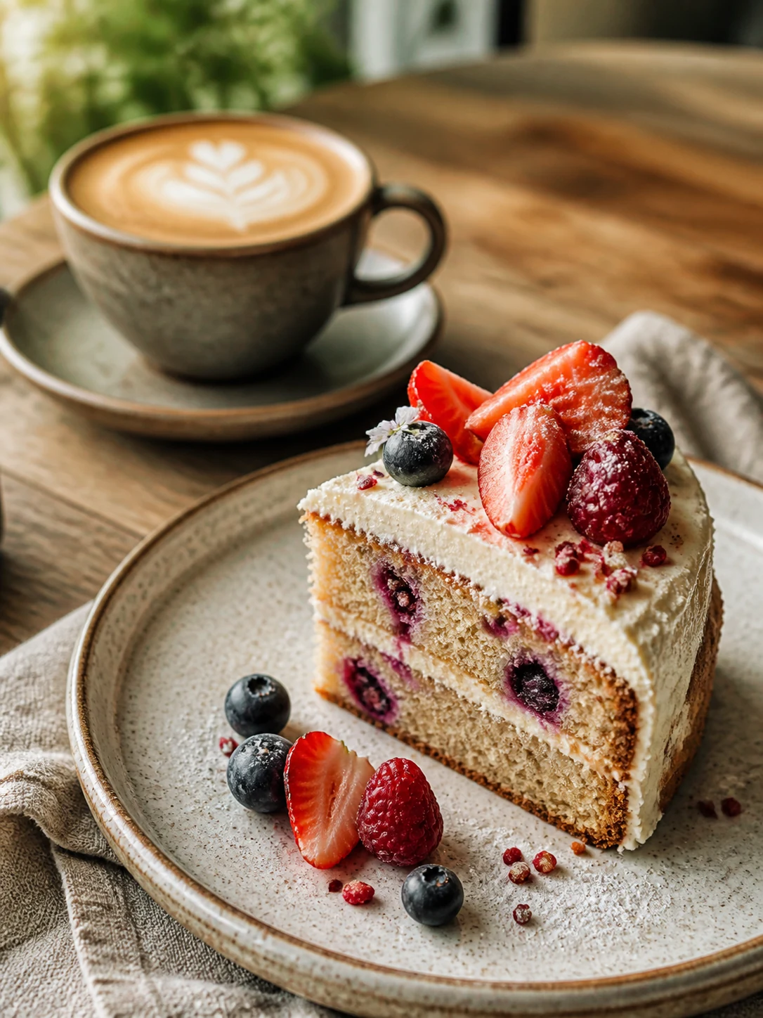 Homemade cake and coffee