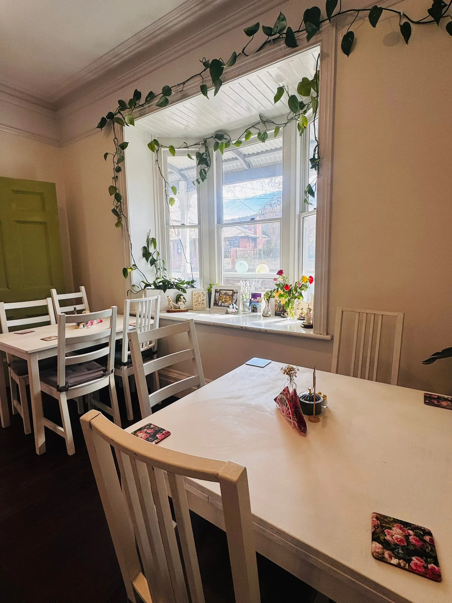 The bright dining room at Save For A Date Café in South Hobart