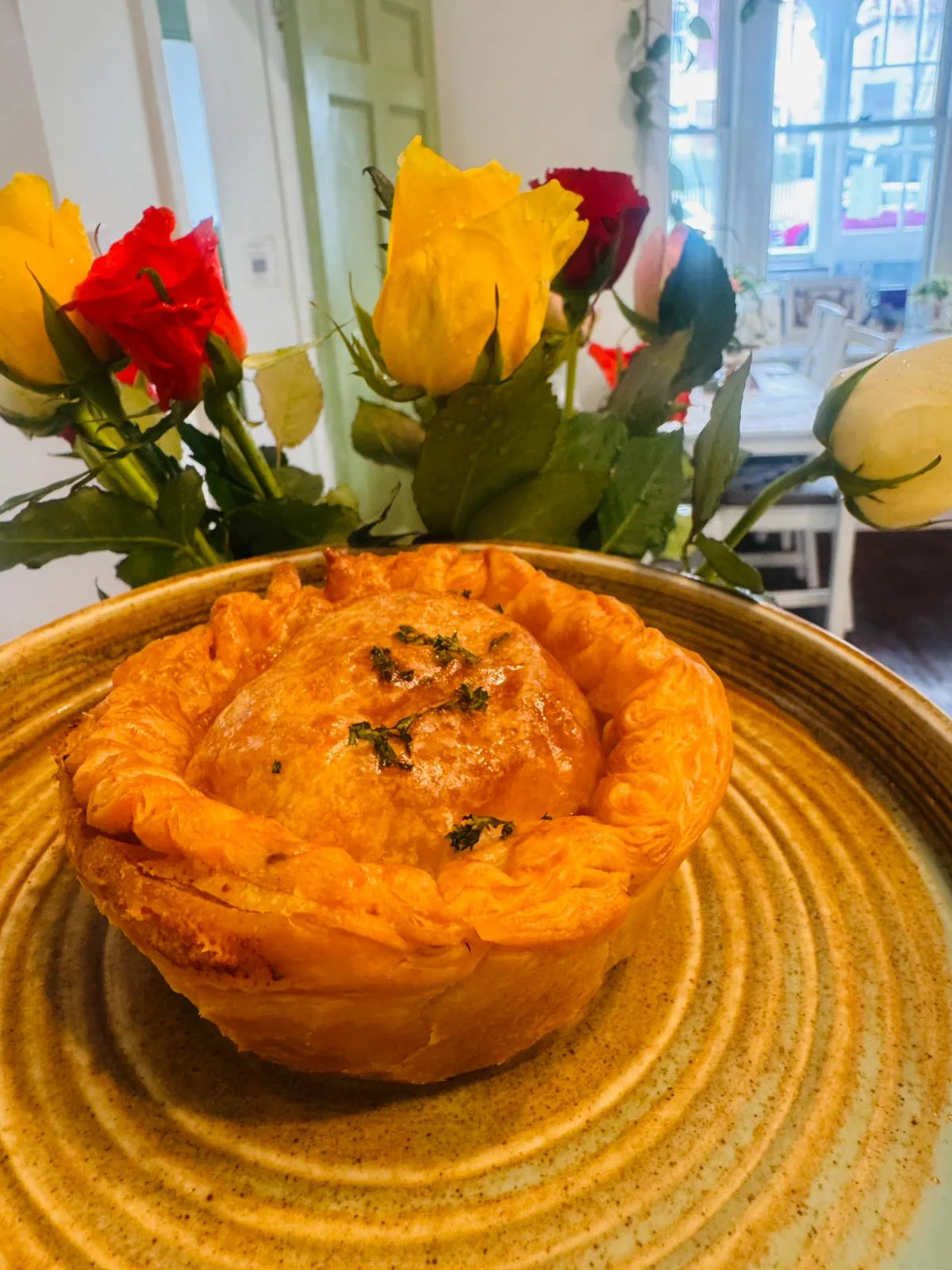 House-baked golden pie